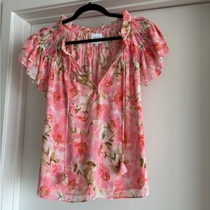 Misa Los Angeles Pink Floral Women's Top